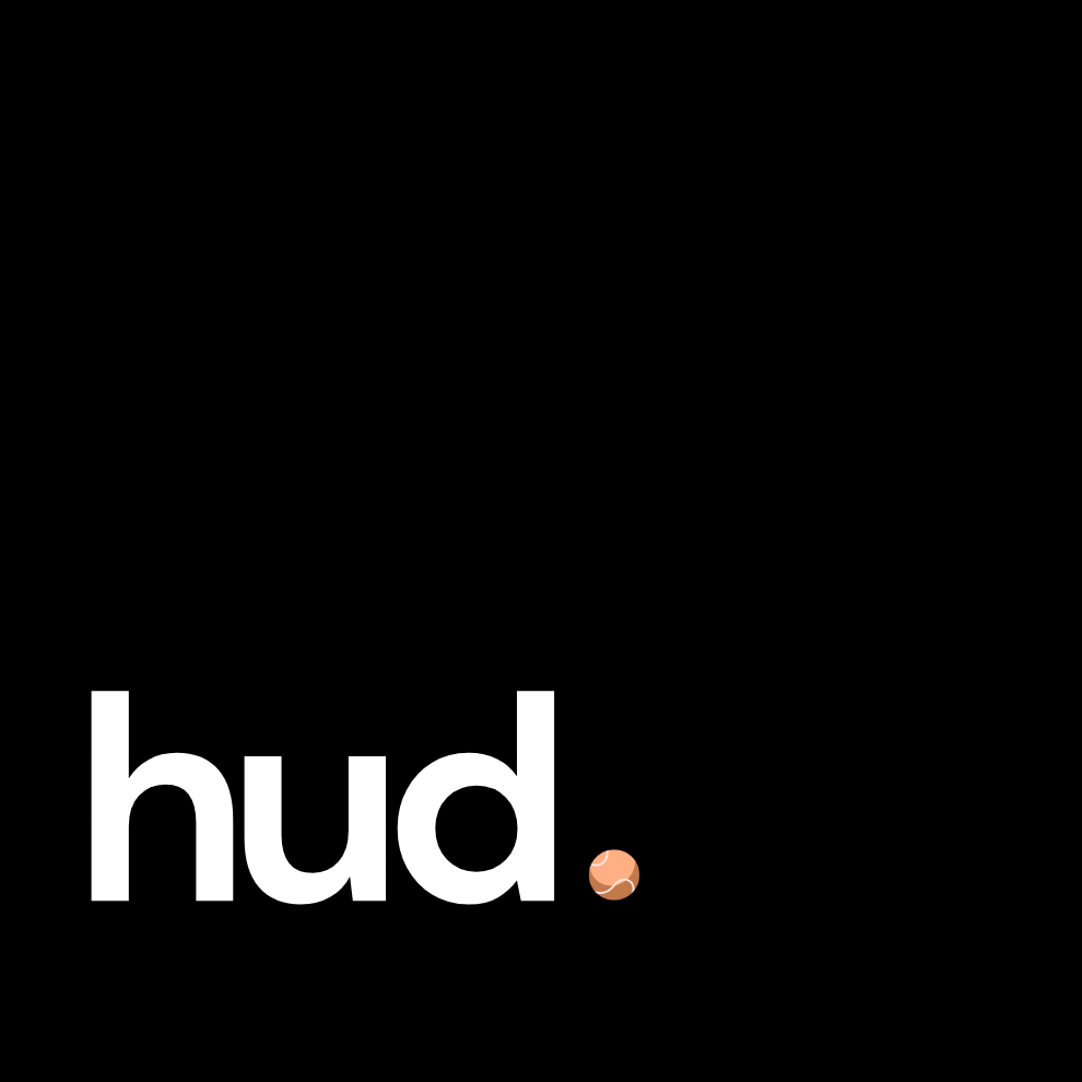 Logo with 'hud.' text on a black background